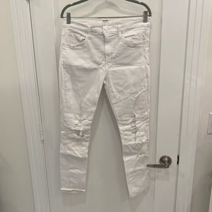 Hudson Crasher Slouch Skinny White Jeans Size 28